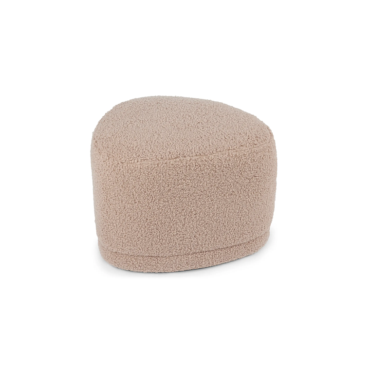 Puff Enzo 50 cm madera bouclé beige 1