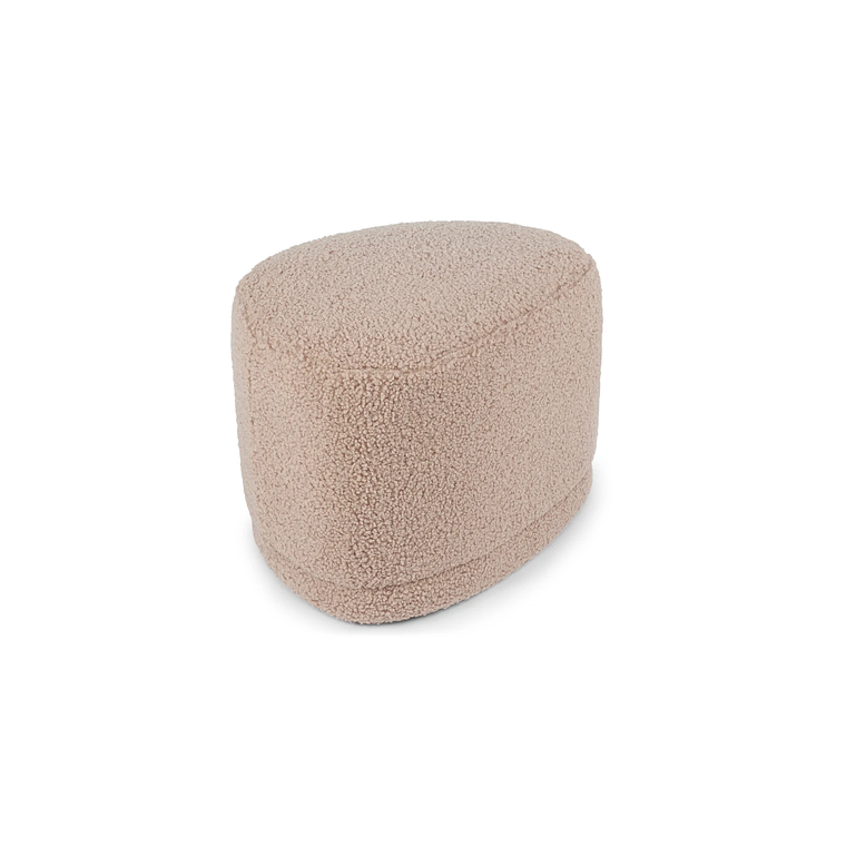 Puff Enzo 50 cm madera bouclé beige 2