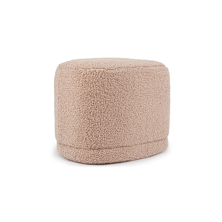Puff Enzo 50 cm madera bouclé beige 3