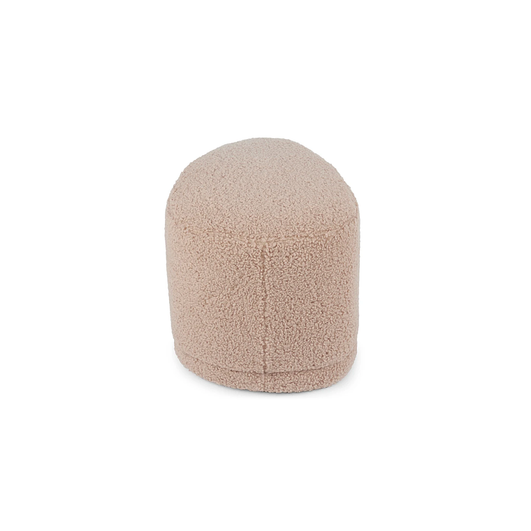 Puff Enzo 50 cm madera bouclé beige 4