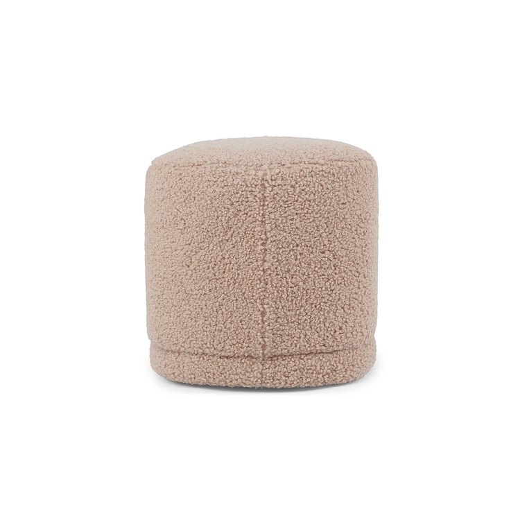 Puff Enzo 50 cm madera bouclé beige 5