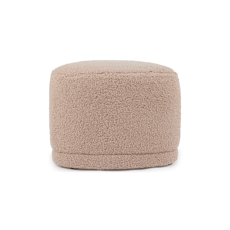 Puff Enzo 50 cm madera bouclé beige 6