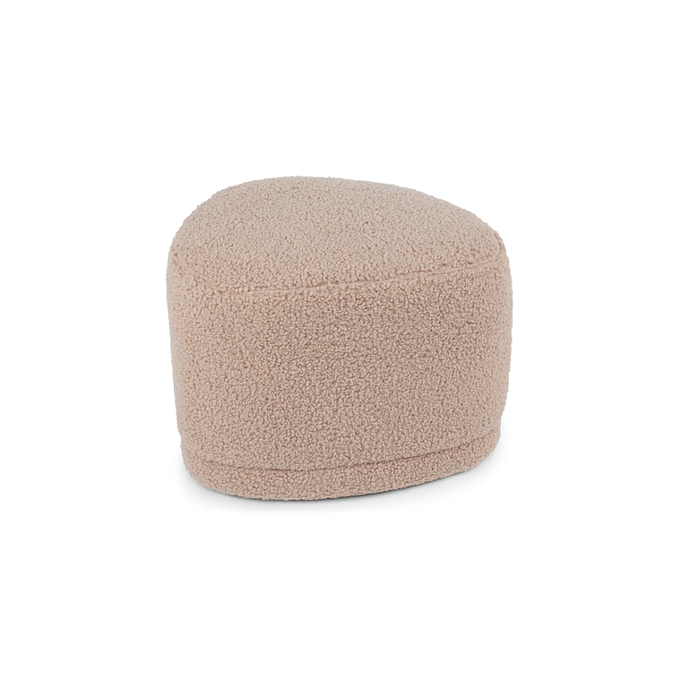 Puff Enzo 50 cm madera bouclé beige 7