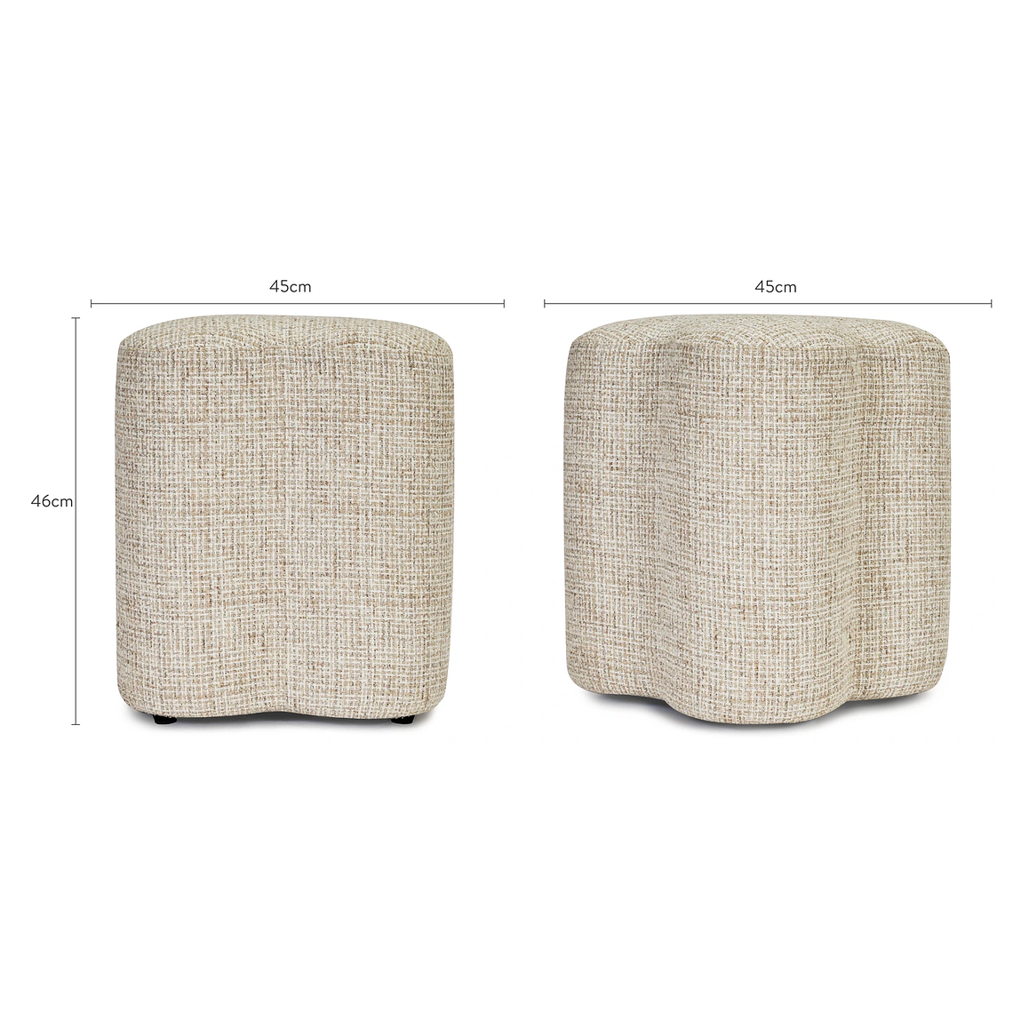 Puff Ipsy 45 cm tweed beige caramelo 10