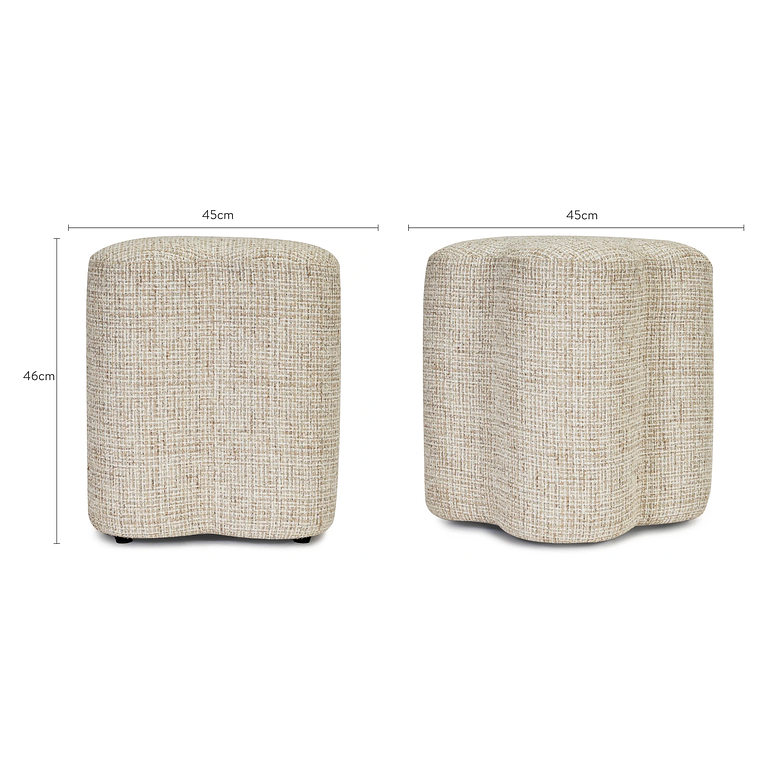 Puff Ipsy 45 cm tweed beige caramelo 10