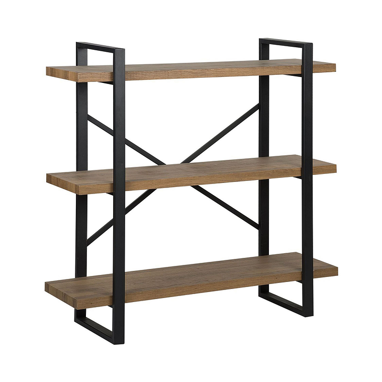 Estantería madera oscura/negro 111 cm TIMBER 1