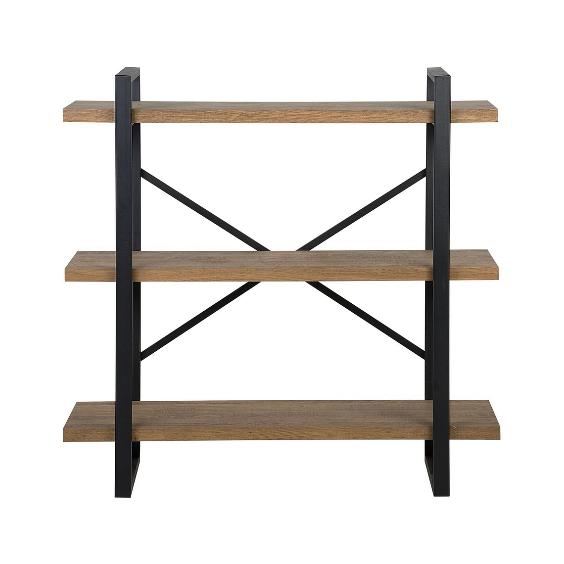 Estantería madera oscura/negro 111 cm TIMBER 4