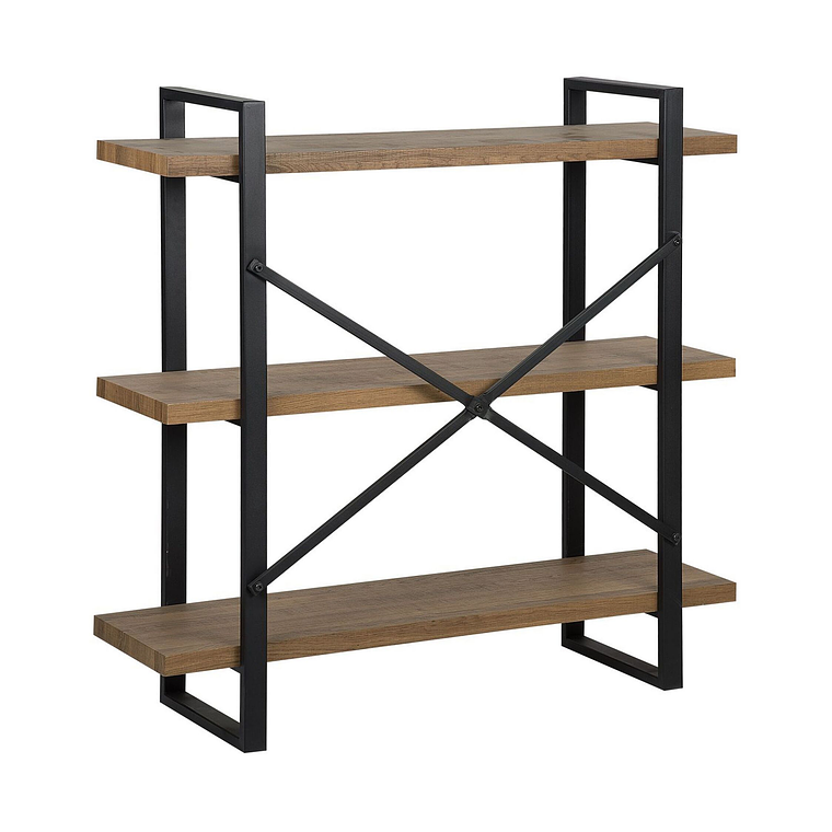 Estantería madera oscura/negro 111 cm TIMBER 5