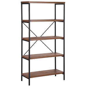 Estante madera oscura/negro 160 cm BRISBANE