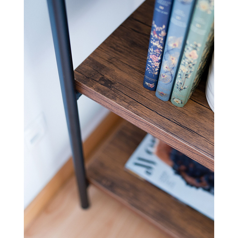 Estante madera oscura/negro 160 cm BRISBANE 6