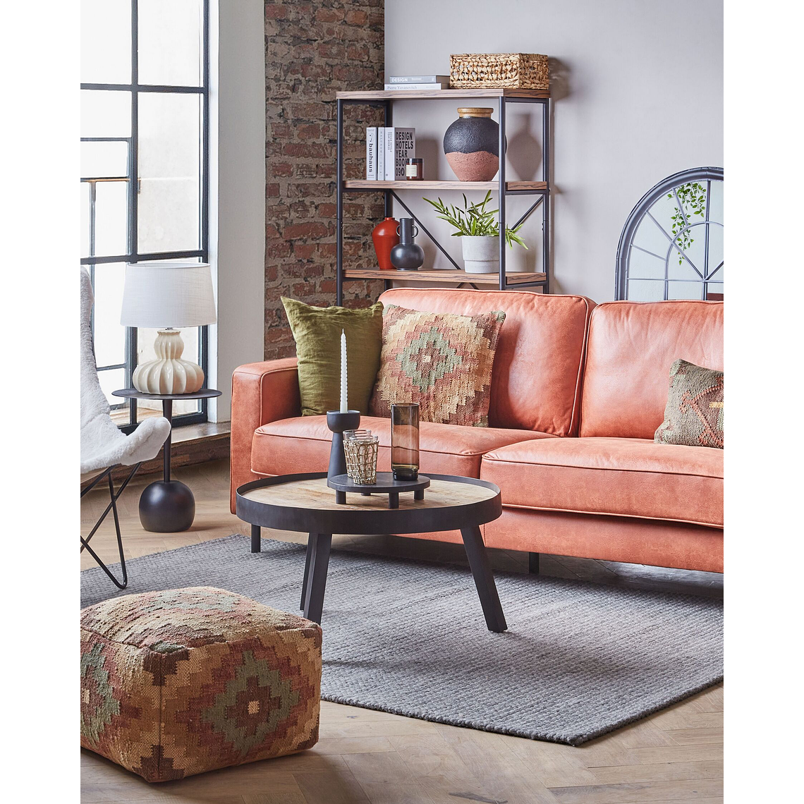 Estante madera oscura/negro 160 cm BRISBANE 8