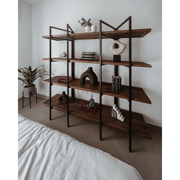 Estante madera oscura 165 cm COMPTON 4