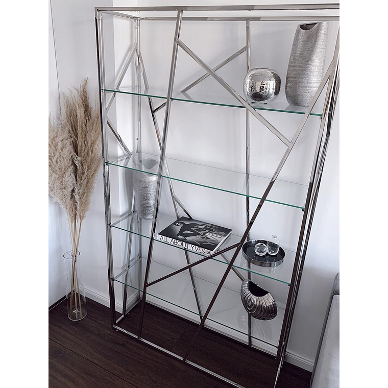 Estante de metal plateado 175 cm HOXIE 3