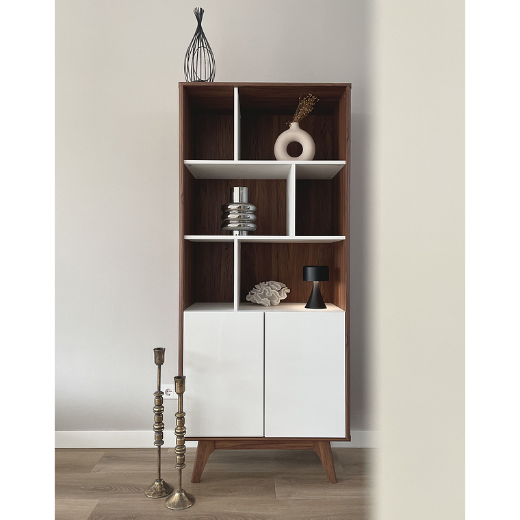 Estante madera oscura/blanco 182 cm COLUMBUS 3