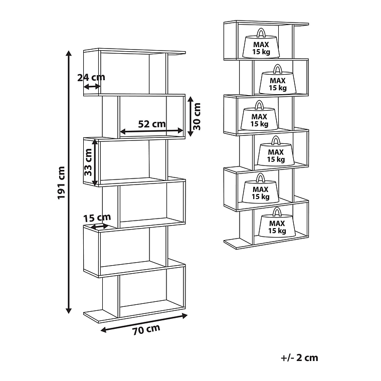Estante madera oscura 191 cm VALDOSA 9