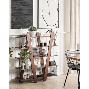 Estante con 5 baldas Madera oscura 116 cm ESCALANTE