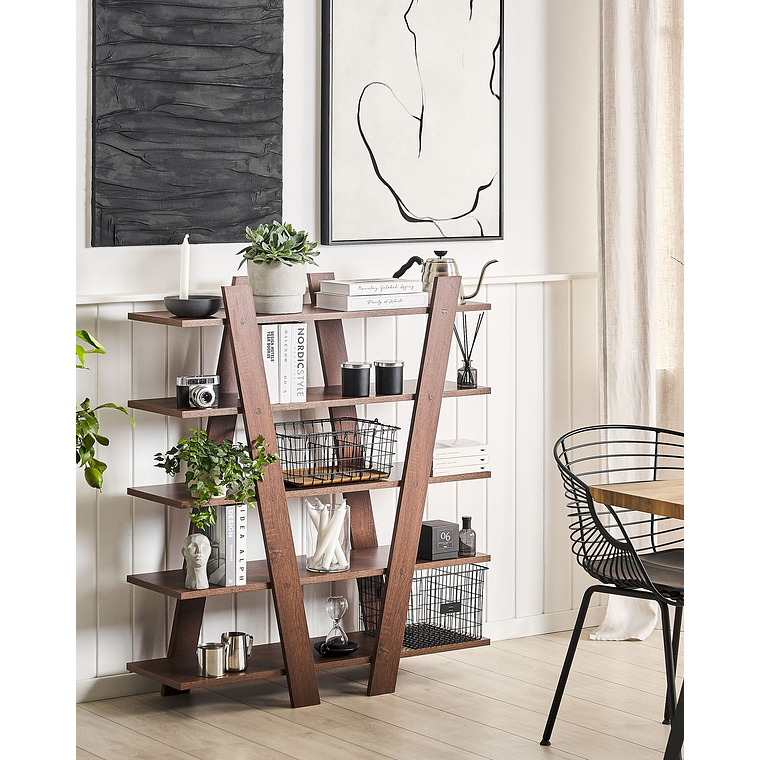 Estante con 5 baldas Madera oscura 116 cm ESCALANTE 2