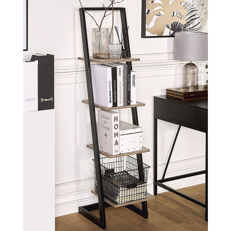 Estante negro/madera oscura 143 cm JOPLIN 2