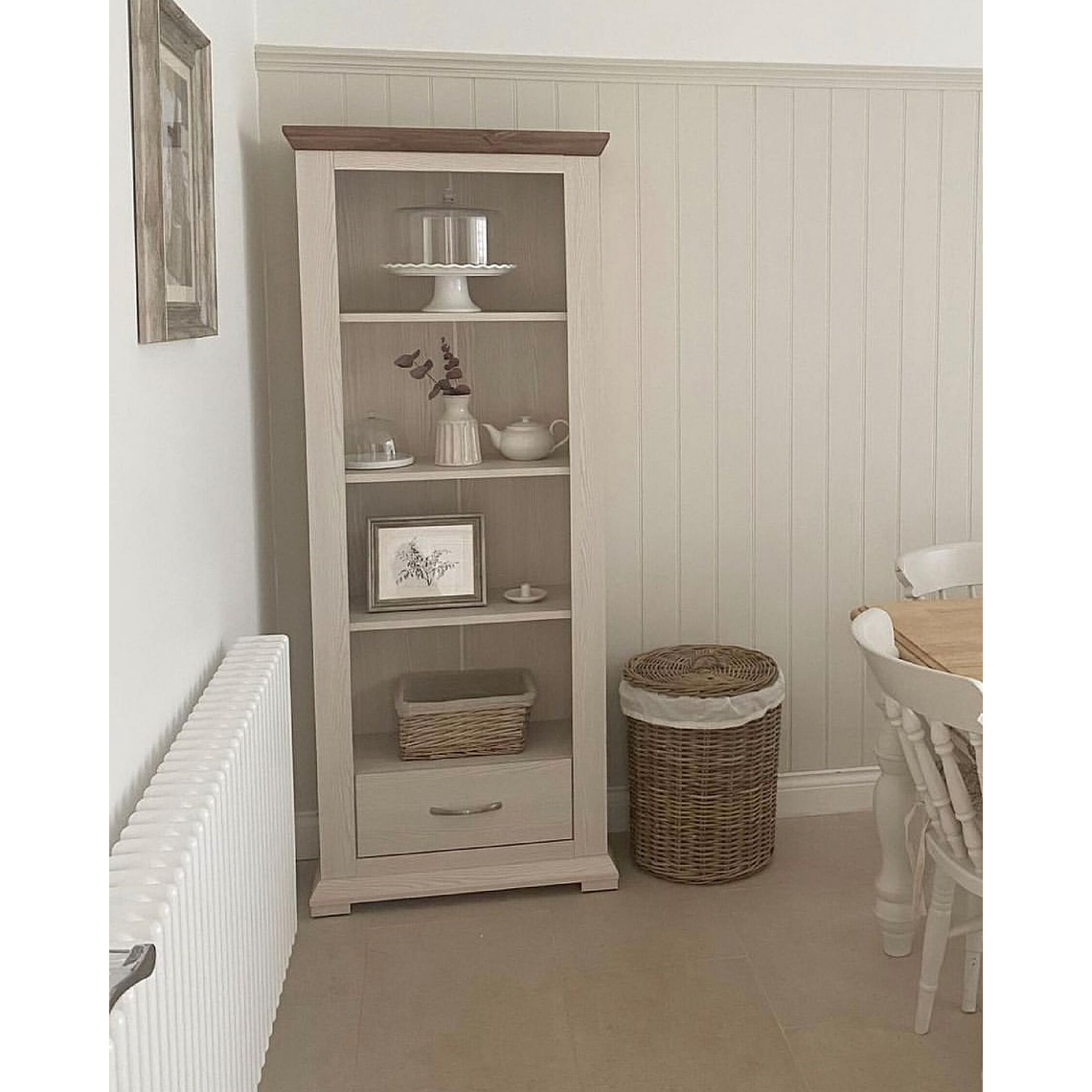 Estante beige crema/madera oscura 179 cm KINGSTON 4