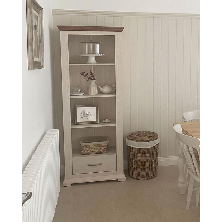 Estante beige crema/madera oscura 179 cm KINGSTON 4