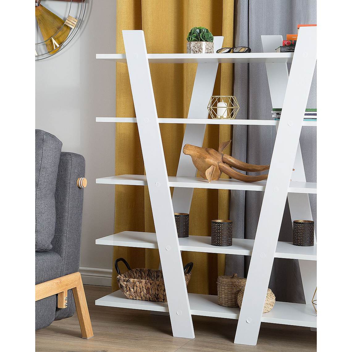 Estante con 5 baldas Madera oscura ESCALANTE 7