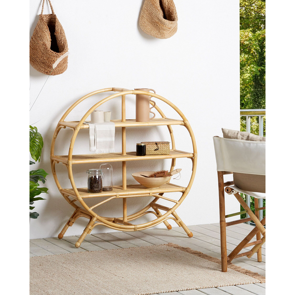 Estante de ratán natural/beige 109 cm TUVALU II 2