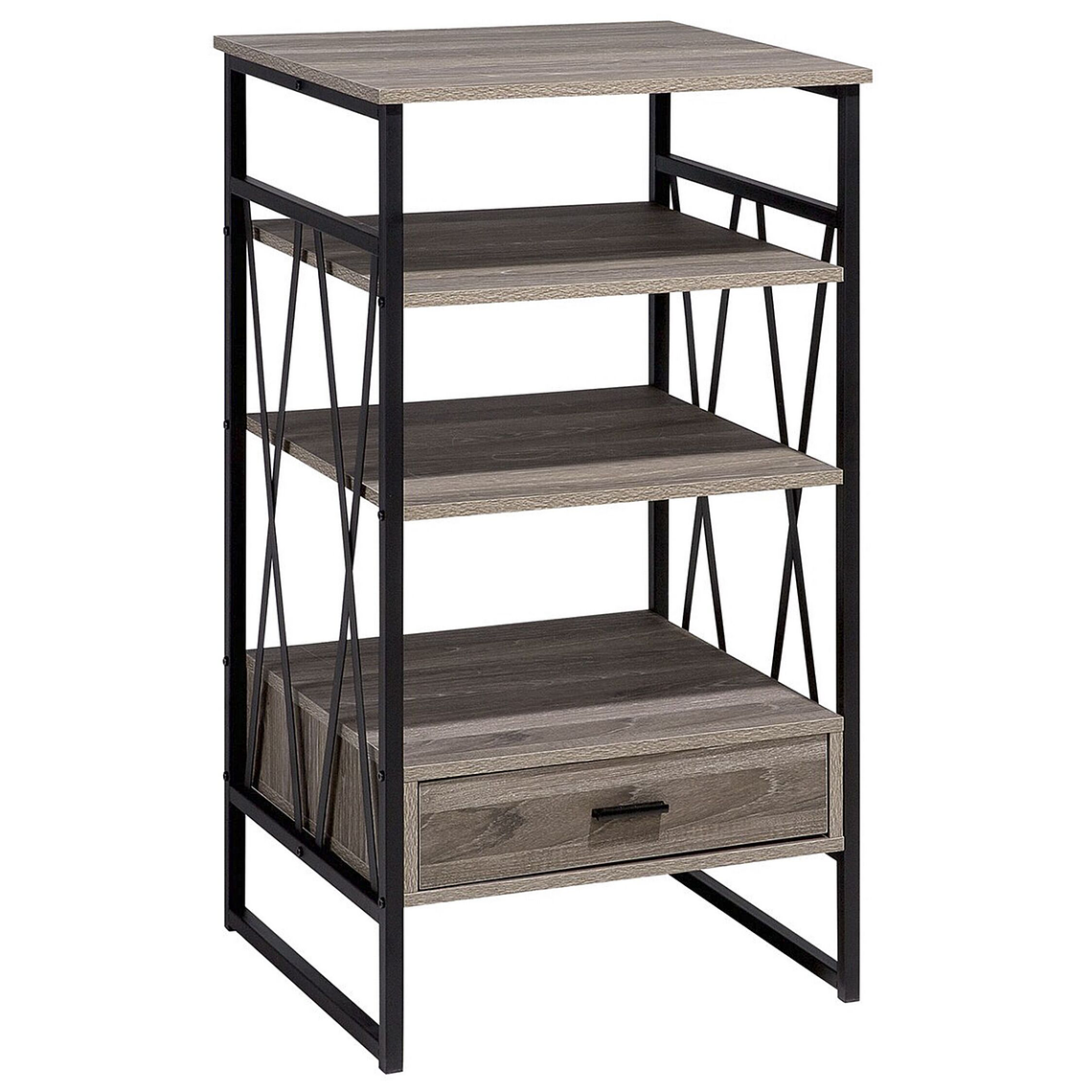 Estante madera oscura/negro/gris pardo 101 cm KEENE 1