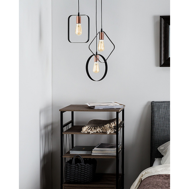 Estante madera oscura/negro/gris pardo 101 cm KEENE 3