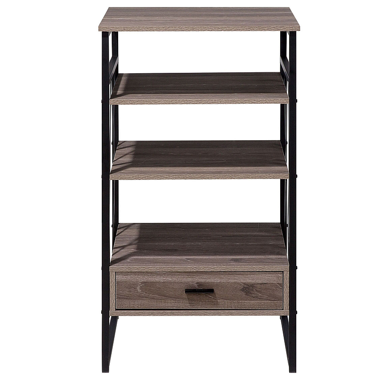 Estante madera oscura/negro/gris pardo 101 cm KEENE 5