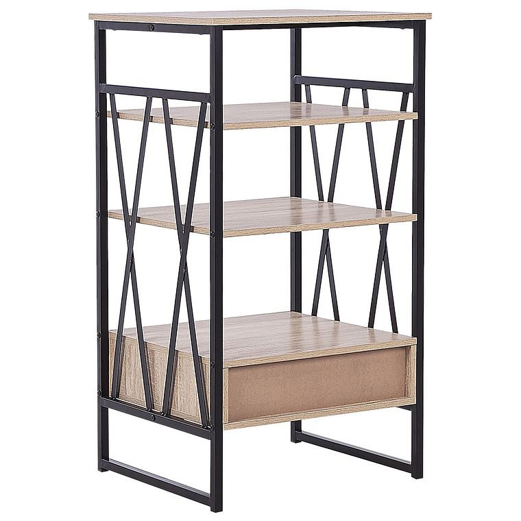 Estante madera clara/negro 101 cm KEENE 5