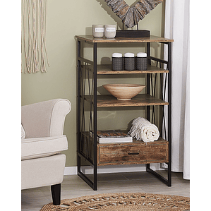 Estante madera oscura/negro 101 cm KEENE