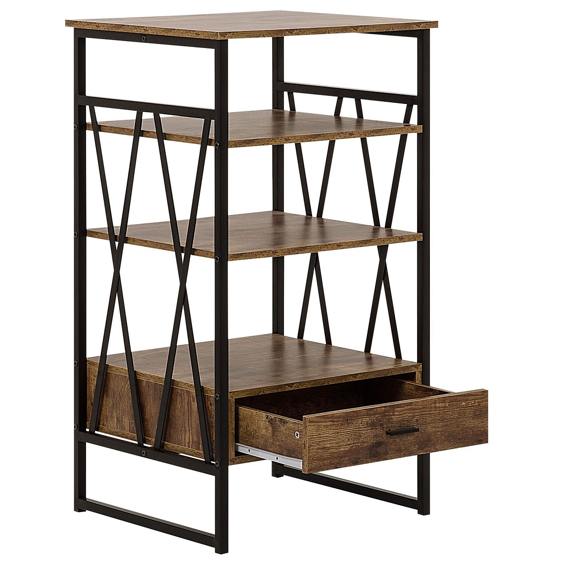 Estante madera oscura/negro 101 cm KEENE 7