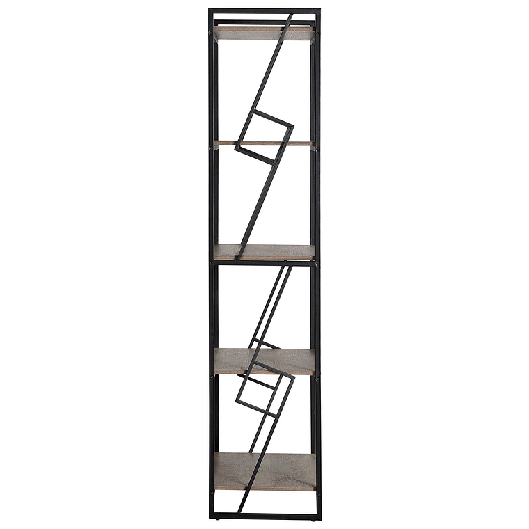 Estante madera oscura/negro 184 cm FORRES 4