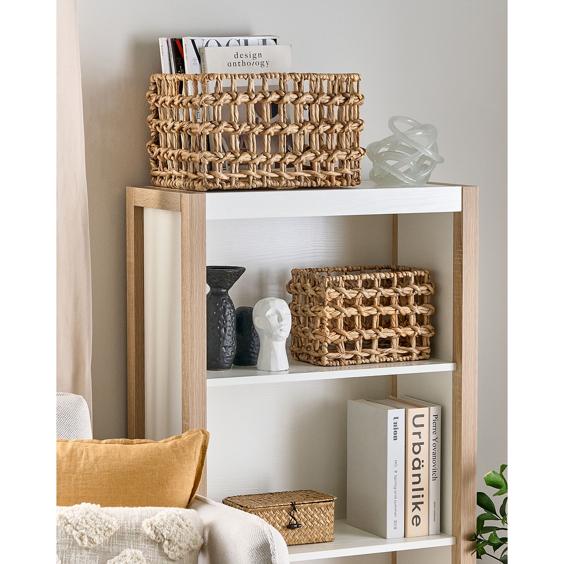 Estante de 3 niveles madera clara y blanco JOHNSON 3