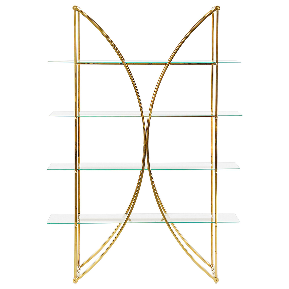 Estante con 4 estantes de metal dorado HOLLOW 4