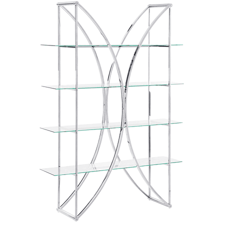 Estante con 4 estantes de metal plateado HOLLOW