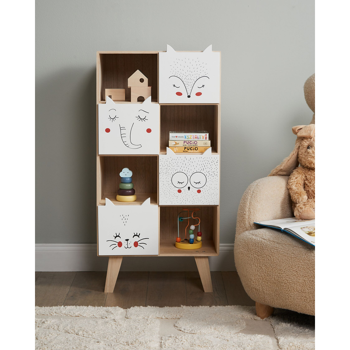 Estante infantil de madera clara 79 cm RUPERT 3