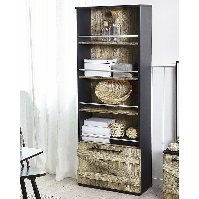 Estante madera clara/negro 163 cm SALTER 2