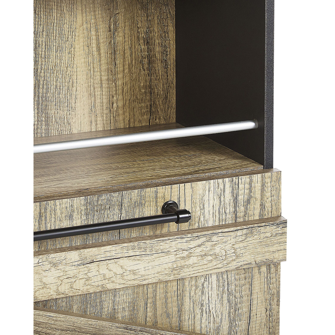 Estante madera clara/negro 163 cm SALTER 7