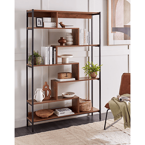 Estante 6 baldas de madera oscura DAVEN