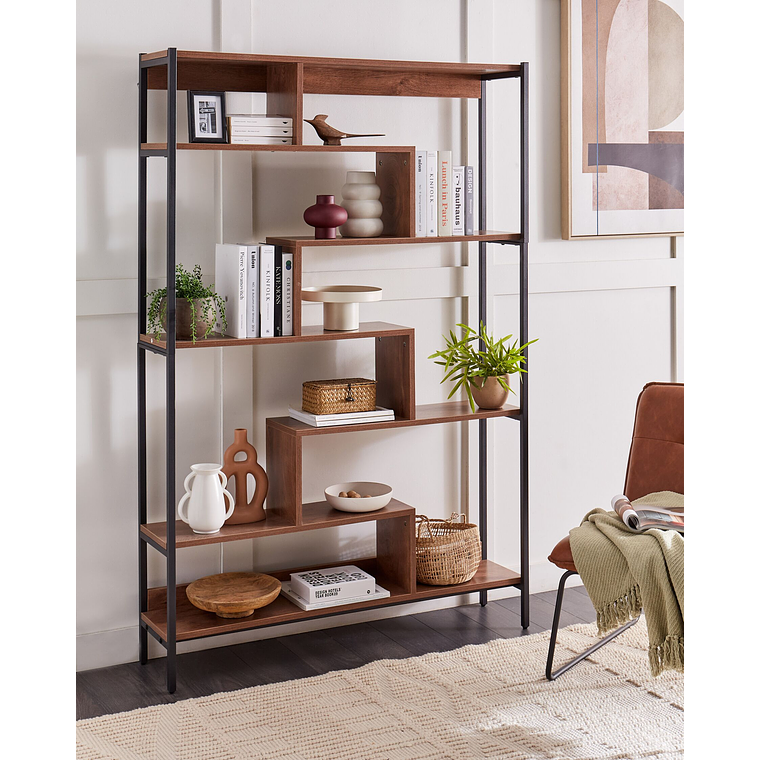 Estante 6 baldas de madera oscura DAVEN 2