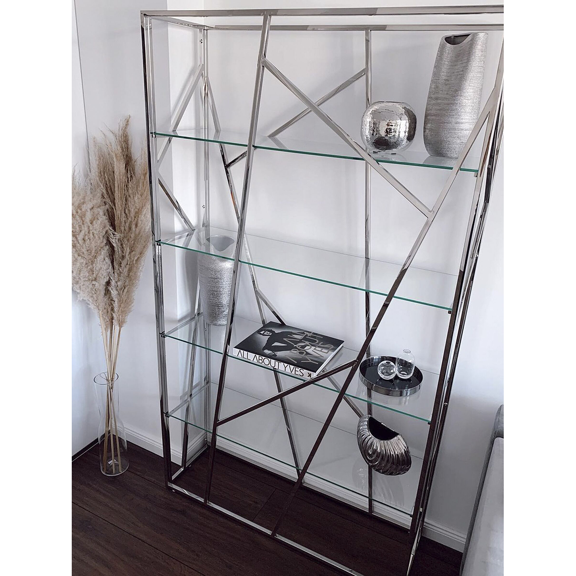 Estante de metal plateado 175 cm HOXIE 3