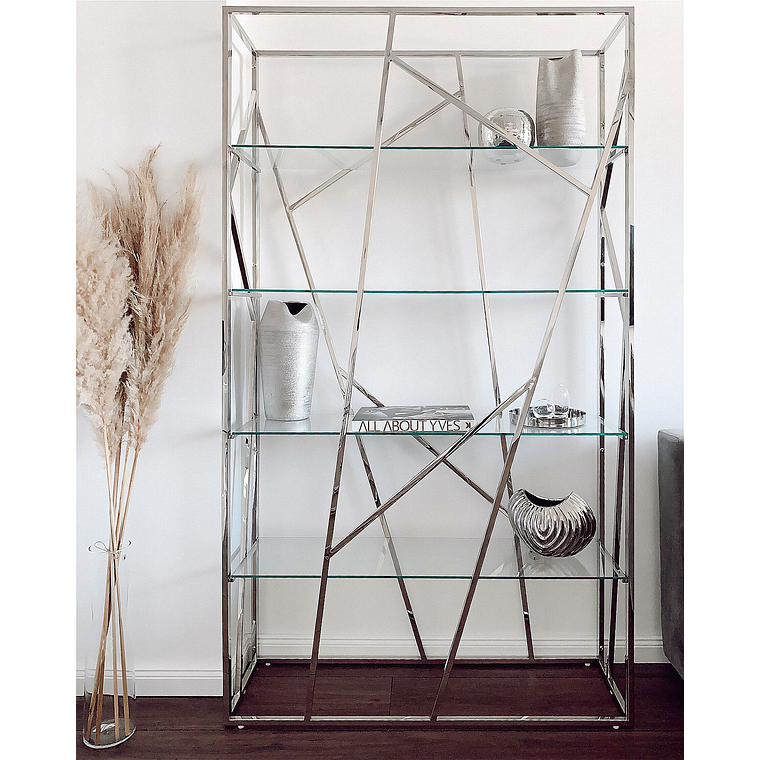 Estante de metal plateado 175 cm HOXIE 4