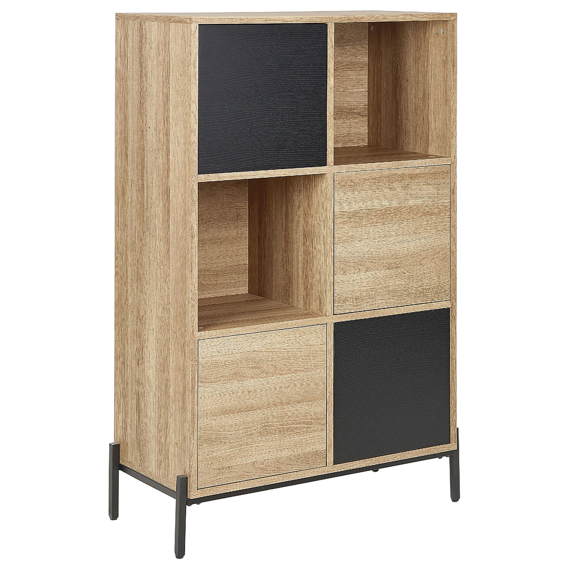 Estante madera clara/gris/negro 135 cm MOINES 1