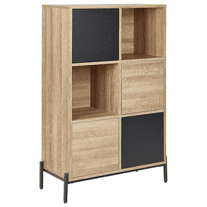 Estante madera clara/gris/negro 135 cm MOINES