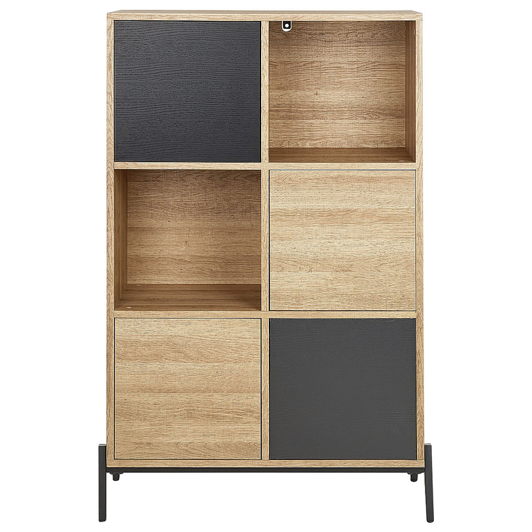 Estante madera clara/gris/negro 135 cm MOINES 4