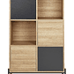 Estante madera clara/gris/negro 135 cm MOINES - Miniatura 4