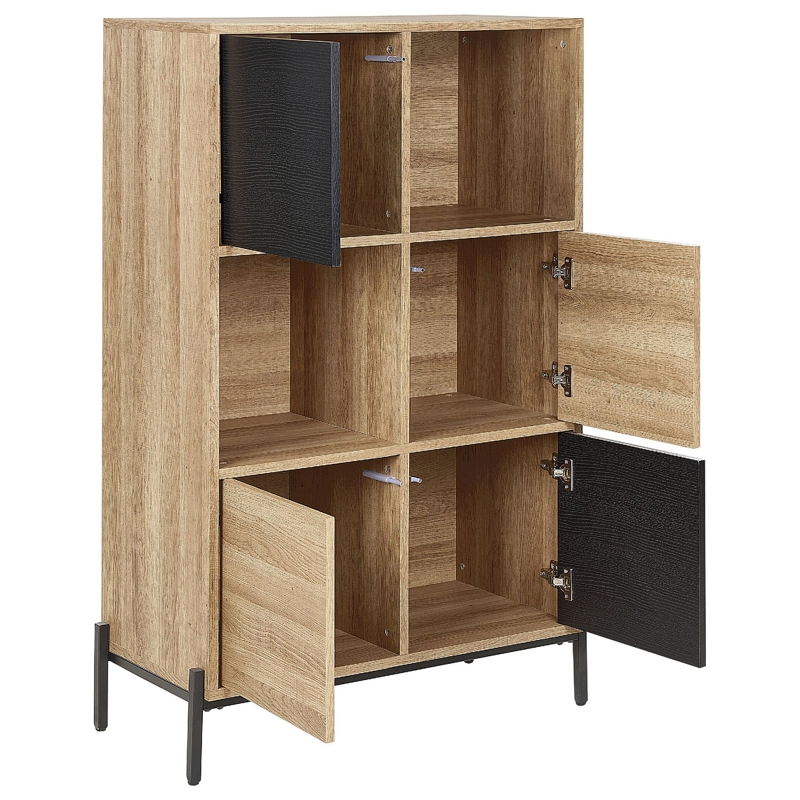 Estante madera clara/gris/negro 135 cm MOINES 5