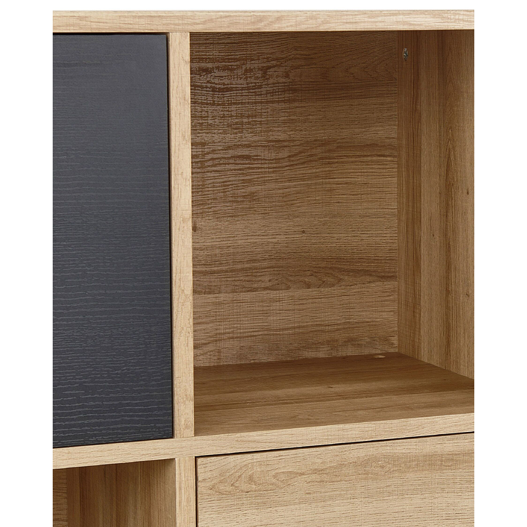 Estante madera clara/gris/negro 135 cm MOINES 7