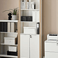Estante con 2 puertas y 3 estantes madera clara y blanco 184 cm JOHNSON - Miniatura 2